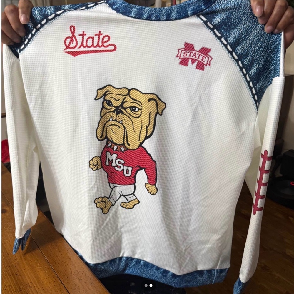 State Women's Bulldog Sweatshirt - White and Blue